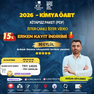 2026 KİMYA ÖABT CANLI - VİDEO - KİTAPSIZ PAKET
