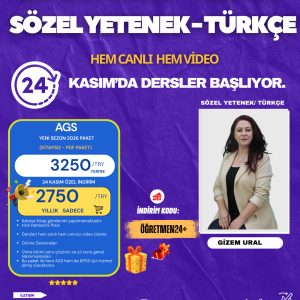 2026 AGS - KPSS TÜRKÇE (SÖZEL YETENEK) CANLI - VİDEO PAKET