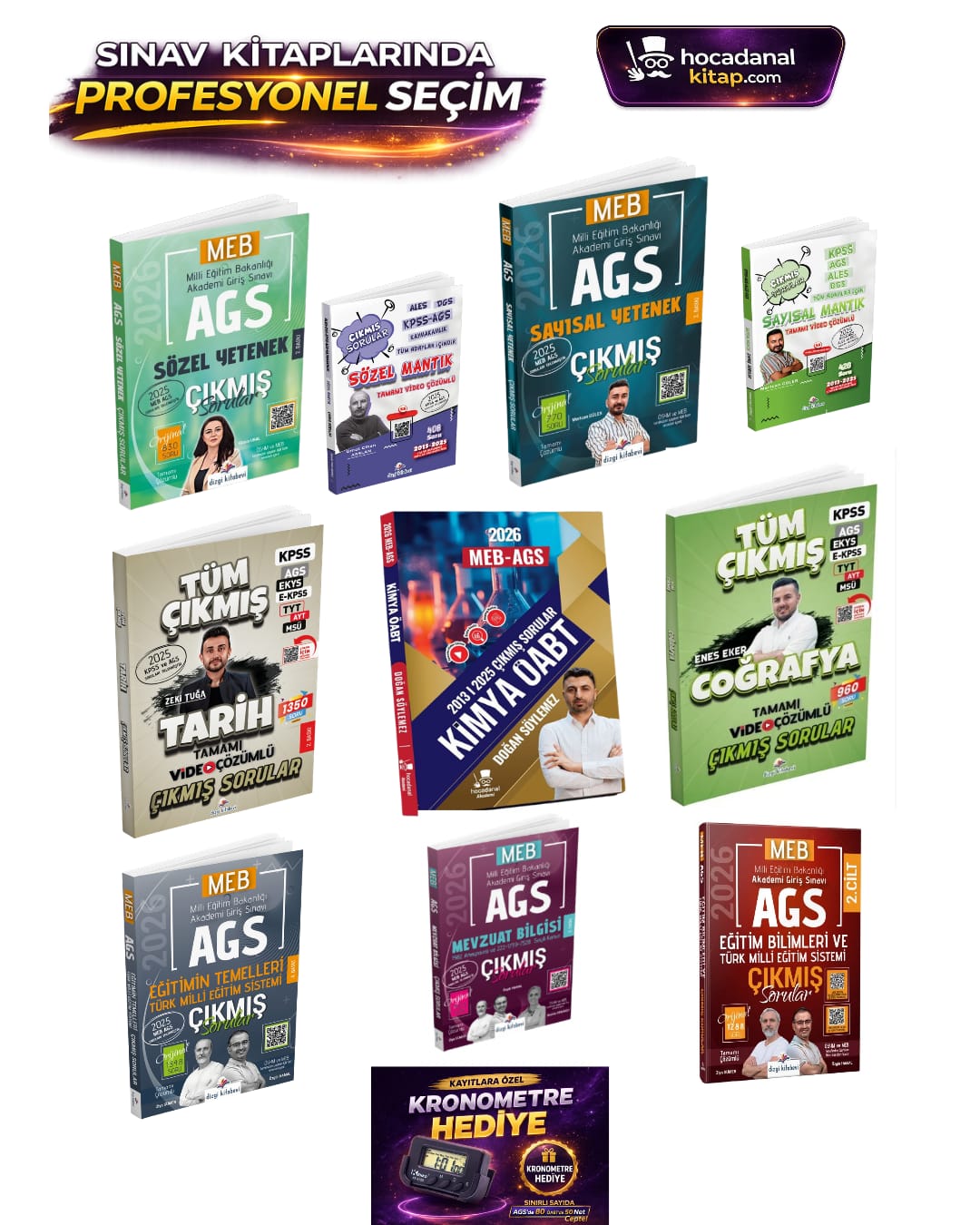 2026 Kimya ÖABT(Hocadanal) - AGS Full Çıkmış Sorular (Dizgi yayınları)