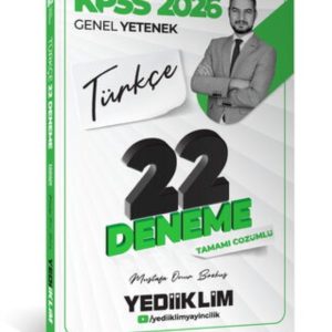 Yediiklim Yayınları 2026 KPSS Genel Yetenek Türkçe Tamamı Çözümlü 22 Deneme Sınavı