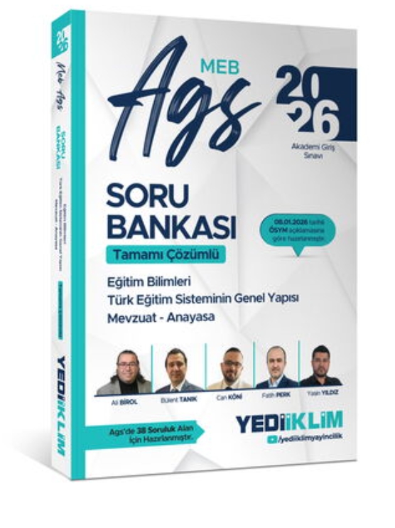 Yediiklim 2026 MEB AGS Eğitim Bilimleri Türk Eğitim Sisteminin Genel Yapısı Mevzuat Anayasa Tamamı Çözümlü Soru Bankası